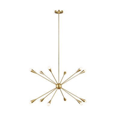 Jax 12 Light Chandelier in Burnished Brass