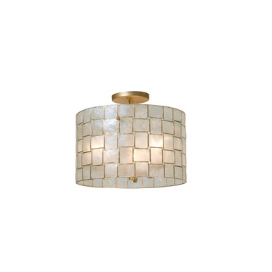Roxy Three Light Semi Flush Mount in Oxidized Gold Leaf