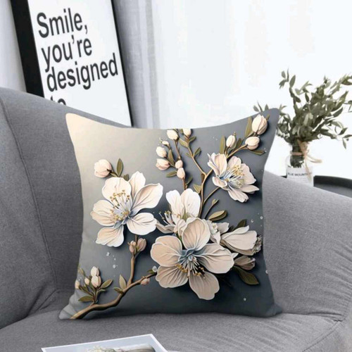 Pillow cases floral cream