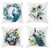 Pillow cases Peacock Blue with Flowers Ring