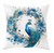 Pillow cases Peacock Blue with Flowers Ring