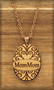 38 mm oval Grandmother Pendant Charm on wood - Scroll Design