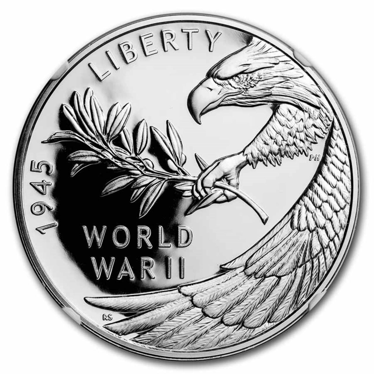 SILVER刻印 表彰記念章 約70g 2020 WWII 75th Anniversary Silver Medal PF-70 NGC V75 | 1 oz .999