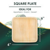 6" Square disposable Plates dimension size