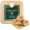 Disposable 8" Square Plates, a compostable bamboo like dinnerware. a plastic alternative for wedding birthday party