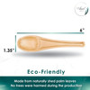 The size of compostable Disposable 6" Palm Leaf Spoon. They are sturdy. Suitable to use with plate, and dip bowl.