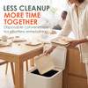 Disposable poplar wood plates make cleanup easy after meals and gatherings, with used plates being quickly collected and discarded for effortless entertaining.