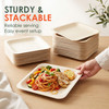Disposable Poplar Wood Plate 10 Inch Square Sturdy Stackable - Reliable Serving Easy Buffet Catering Setup