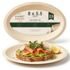 Planet Pantry Disposable Poplar Wood Plate 8x5.5 Inch Oval 25ct - Premium Wooden Plate for Brunch Pastries Salads