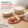 Disposable Poplar Wood Plate 8x5.5 Oval Sturdy Stackable - Reliable Serving Easy Elegant Event Setup