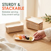 Disposable Poplar Wood Plate 7x4 Wavy Rectangle Sturdy Stackable - Reliable Serving Easy Party Setup