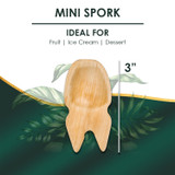 Disposable Mini Spork, a compostable bamboo like cutlery. an alternative to plastic for wedding birthday party