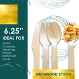 disposable bamboo spoon Ideal for buffet camping wedding picnics bbq travel