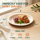 Poplar Wood Plate 8x5.5 Inch Oval Size Guide - Ideal for Pastries Salads and Brunch Serving