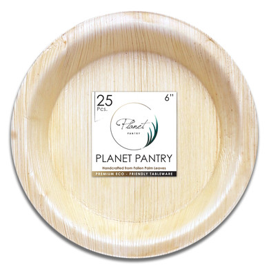 6" Disposable Round Deep Plate. Biodegradable and compostable. Suitable for Sppetizers, snack, cake and cold dessert