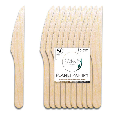 Disposable Birchwood knife for payty outdoor wedding business event