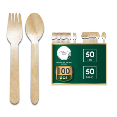 Birchwood Serving Duo Cutlery Set -  Fork & Spoon