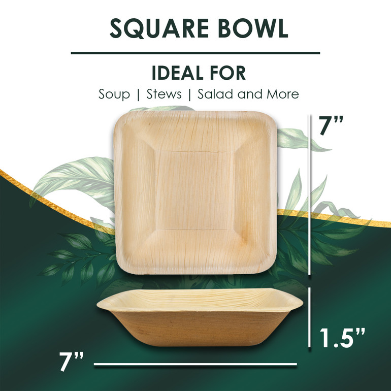 7" Square Plates dimension size