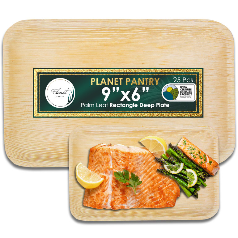 Disposable 9"x6"" Rectangle Deep Plates, a compostable bamboo like dinnerware. a plastic alternative for wedding birthday party Disposable 9"x6"" Rectangle Deep Plates, a compostable bamboo like dinnerware. a plastic alternative for wedding birthday party