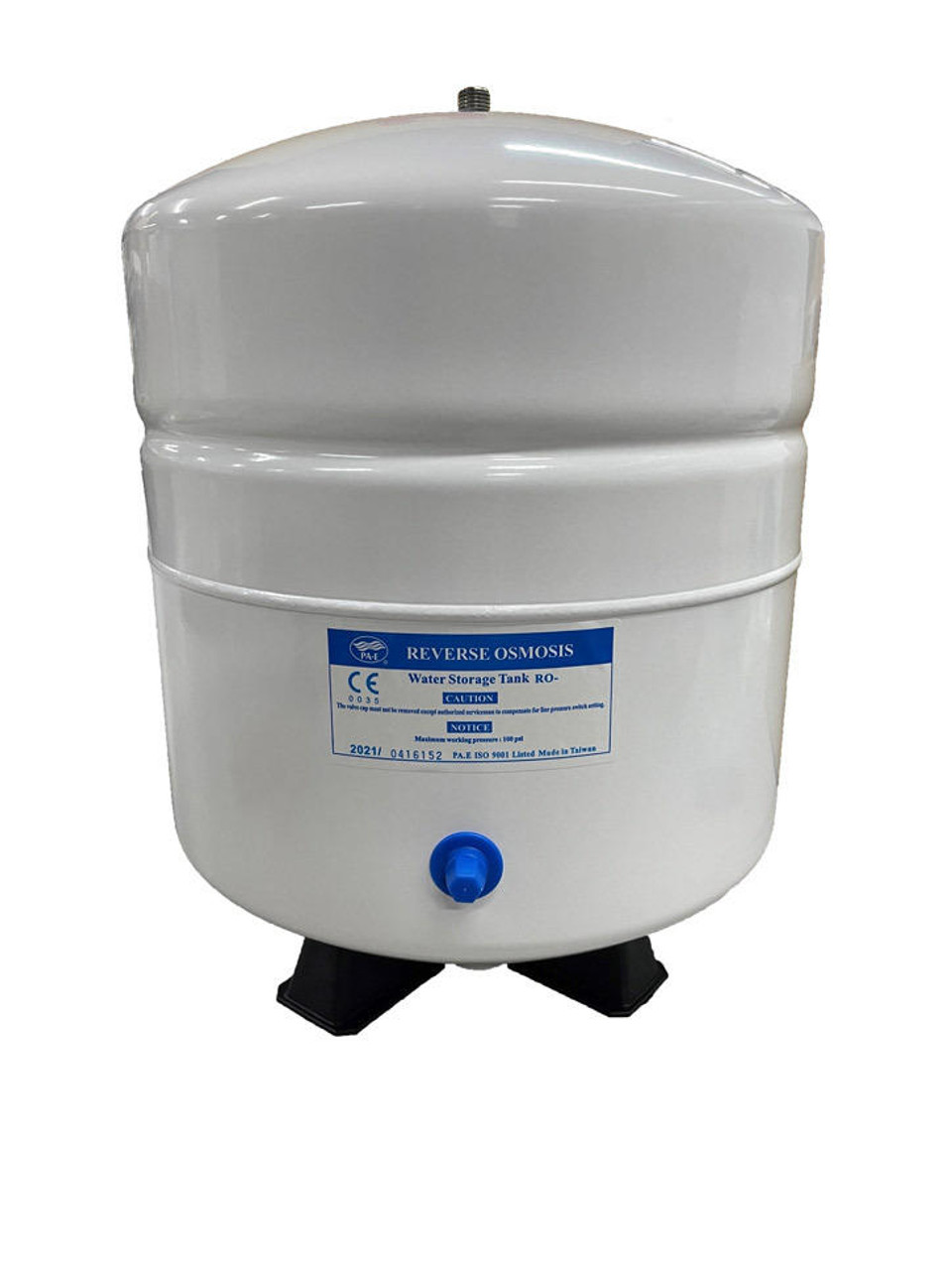 Pae 3,2 Gallonen (2 Gallonen Fassungsvermögen)  Stahl-RO-Wasserspeicher-Drucktank – weißes 1/4-Zoll-Außengewinde (TKE-2200W)