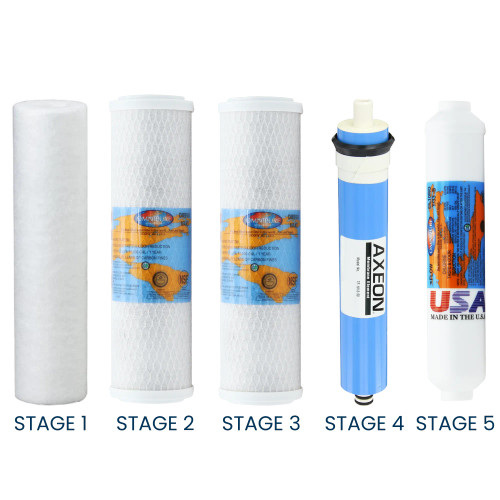 Compatible Replacement Filter Kit with Membrane for PuROLine PL50T50 Reverse Osmosis System YSM-PL50T50