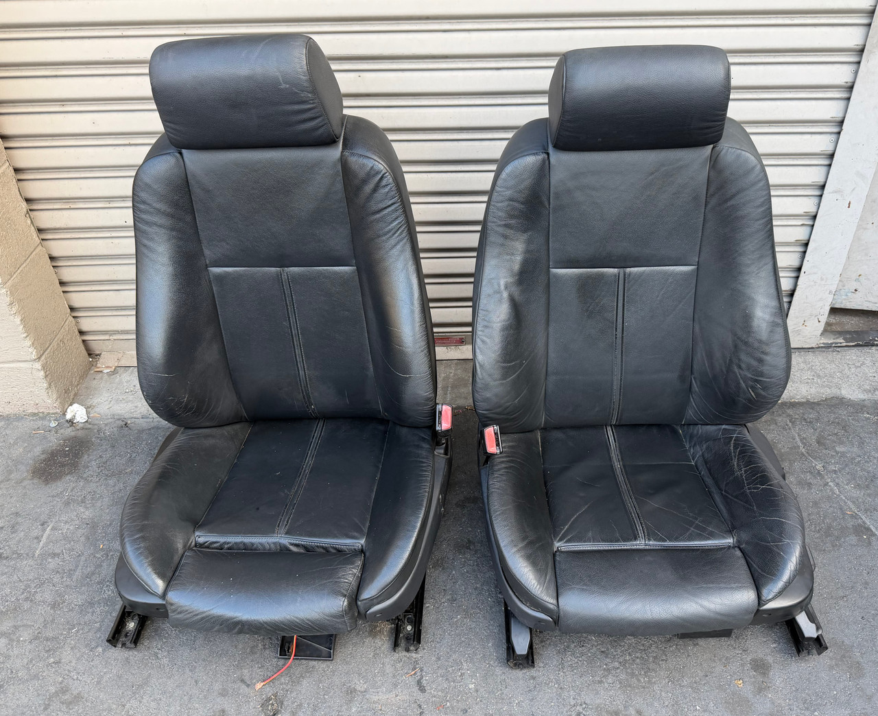 BMW e38 e39 FRONT BLACK LEATHER SPORT SEATS 540i 530i 528i 525i