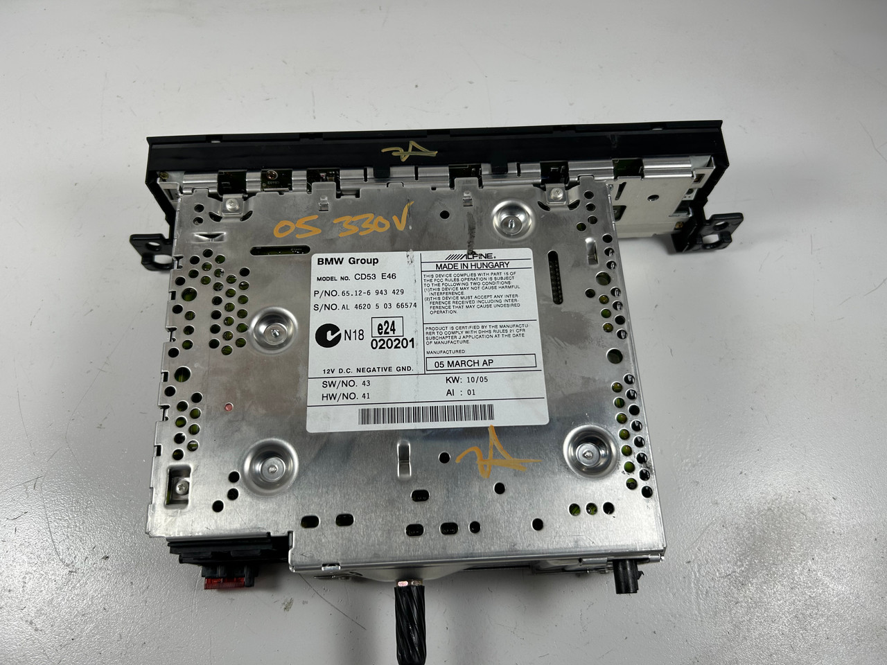 2005 BMW E46 330 325 BUSINESS CD PLAYER RADIO CD53 6943429