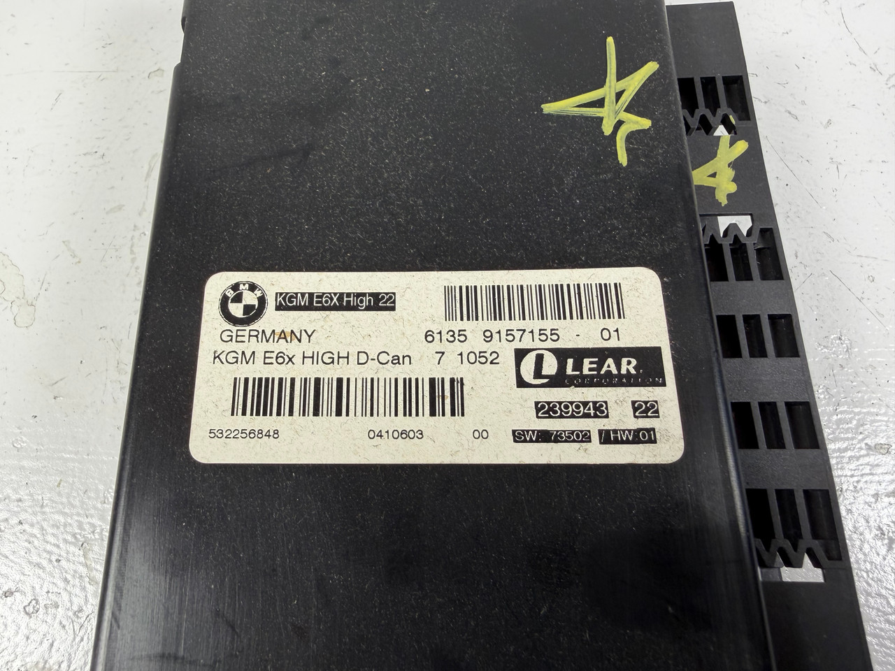 KGM E6x HIGH D-CAN BODY CONTROL MODULE BMW E60 E61 550i 535i 530i 525i 9157155