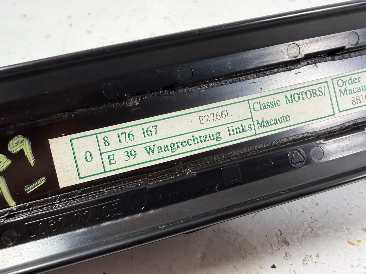 1999-03 BMW E39 M5 540i 528i 530i SEDAN DRIVER REAR WINDOW SUN SHADE 8176167