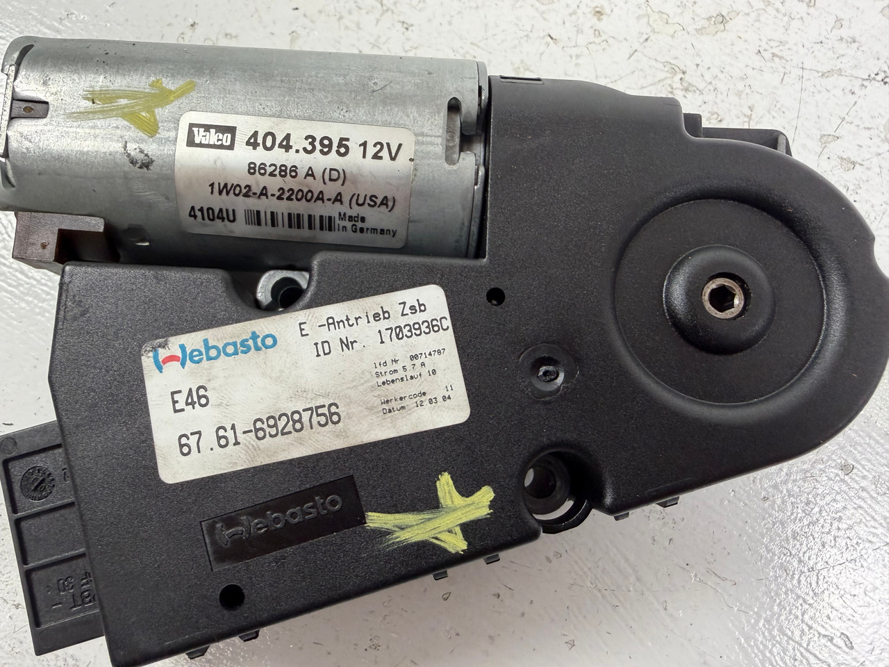 BMW E46 M3 330 325 SUNROOF ELECTRIC MOTOR 6928756