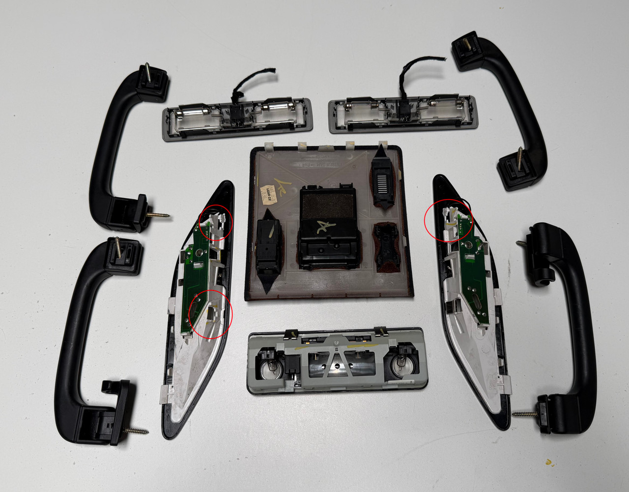 BMW E39 540i BLACK GRAB HANDLES SUNROOF COVER INTERIOR LIGHTS