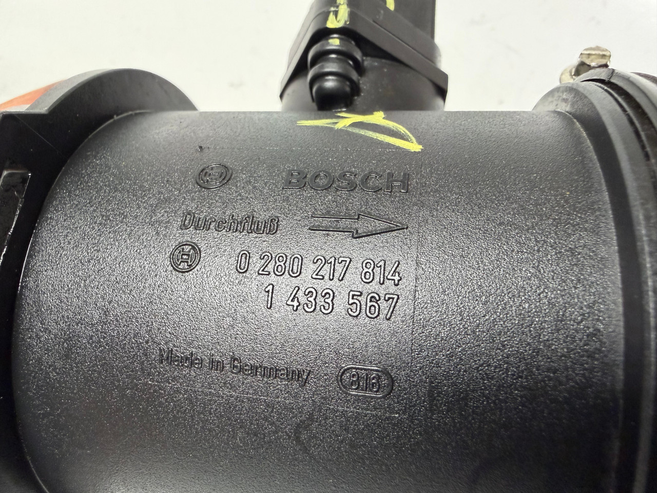 BMW E39 540i AIR INTAKE TUBE RESONATOR w/ MASS AIR FLOW METER 1436139