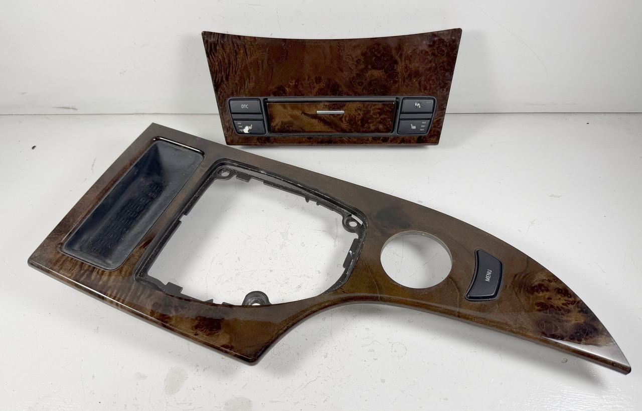 CENTER CONSOLE SHIFT WOOD PLATE BMW E90 335i 328i