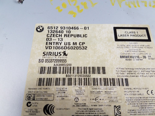 BMW F22 F30 F32 BLUETOOTH SATELLITE RADIO CD PLAYER 9310466