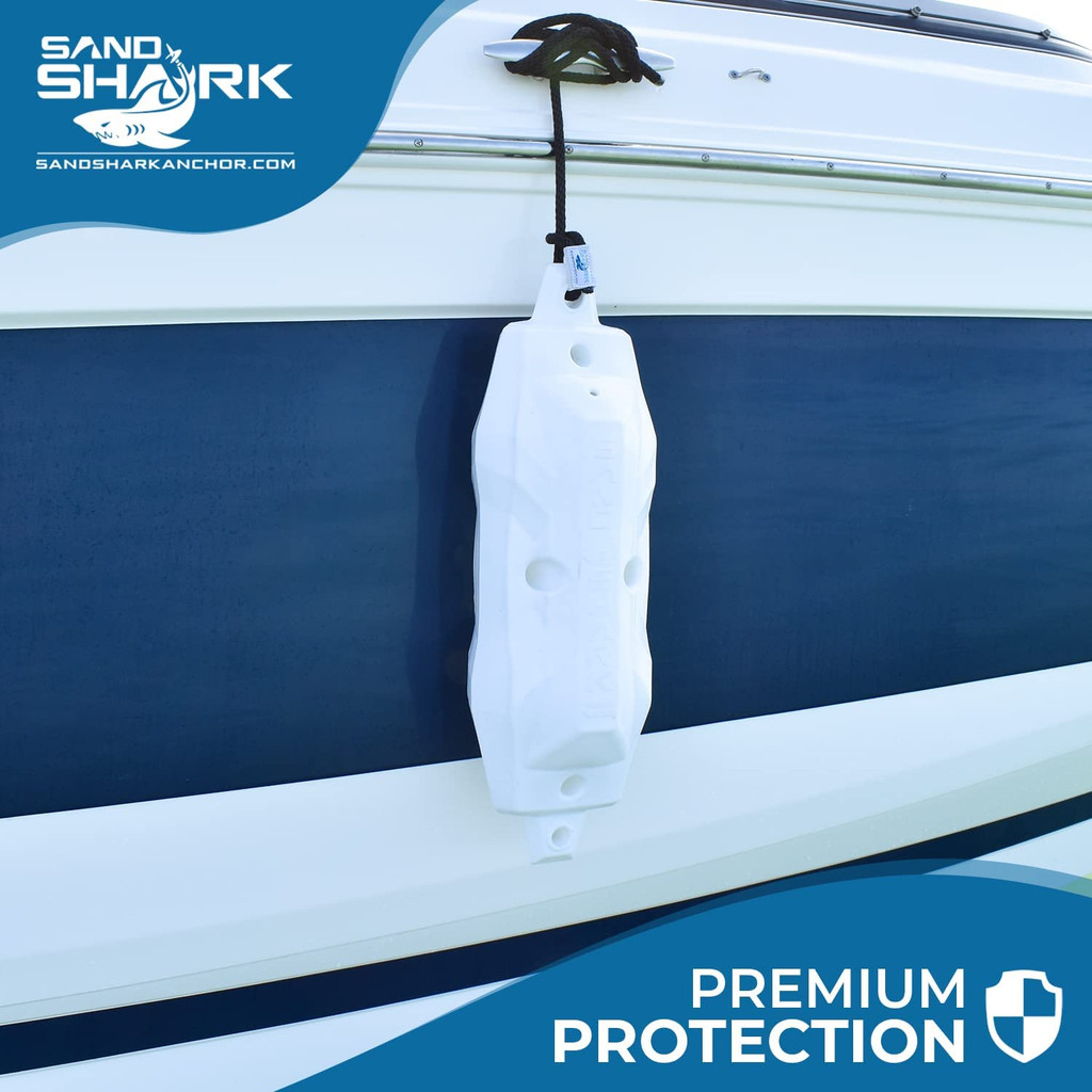 New Premium Heavy Duty High Quality Modular Boat Fenders by SandShark. New Innovative Patent-Pending Design. Multiple Hanging Points to Hang Sideways, Together, or Higher.  2 Pack (Neon Green)