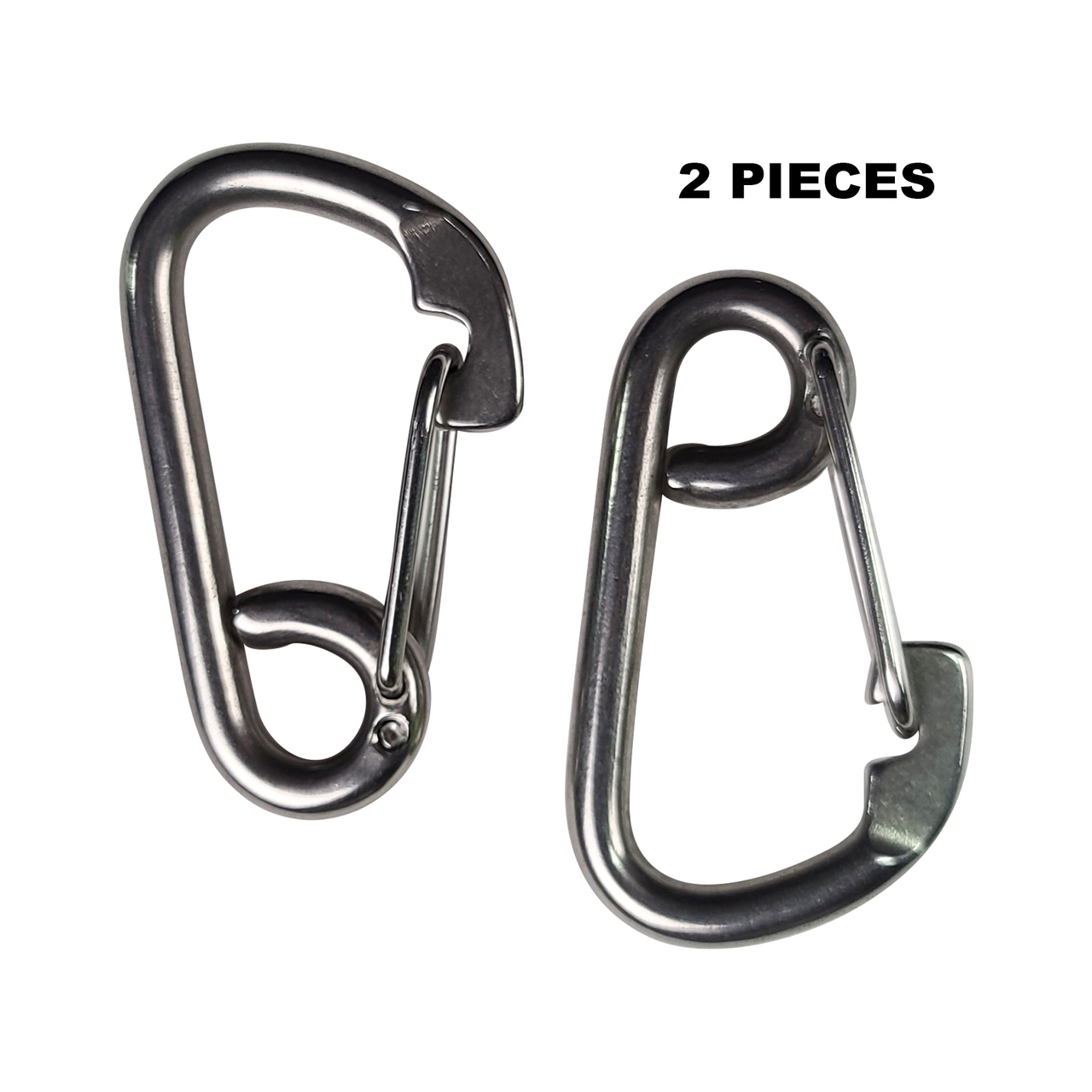 2pcs Carabiner Clip 5/16 inch (8mm) Works Great with Boat Dock Bungee Lines,  Stainless Steel 316 Marine Grade Safety Clip, Spring Hook, Rope Buckle Lock