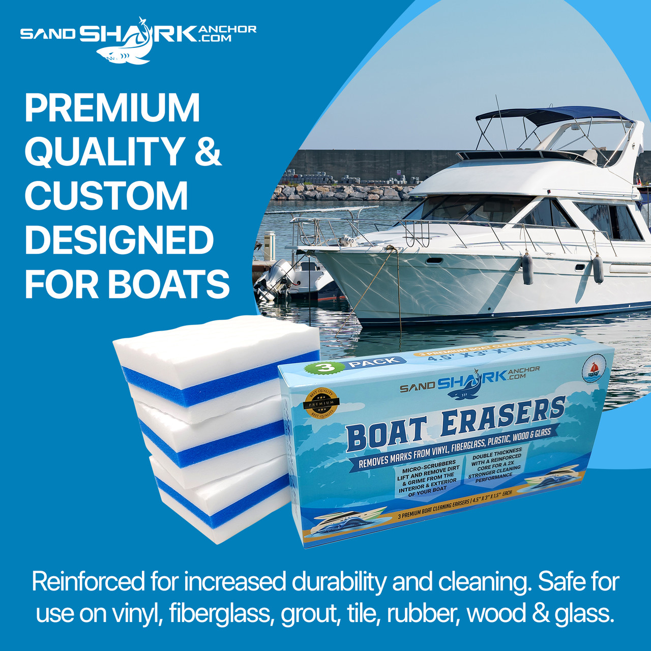 SandShark Premium Boat Erasers 3 Pack