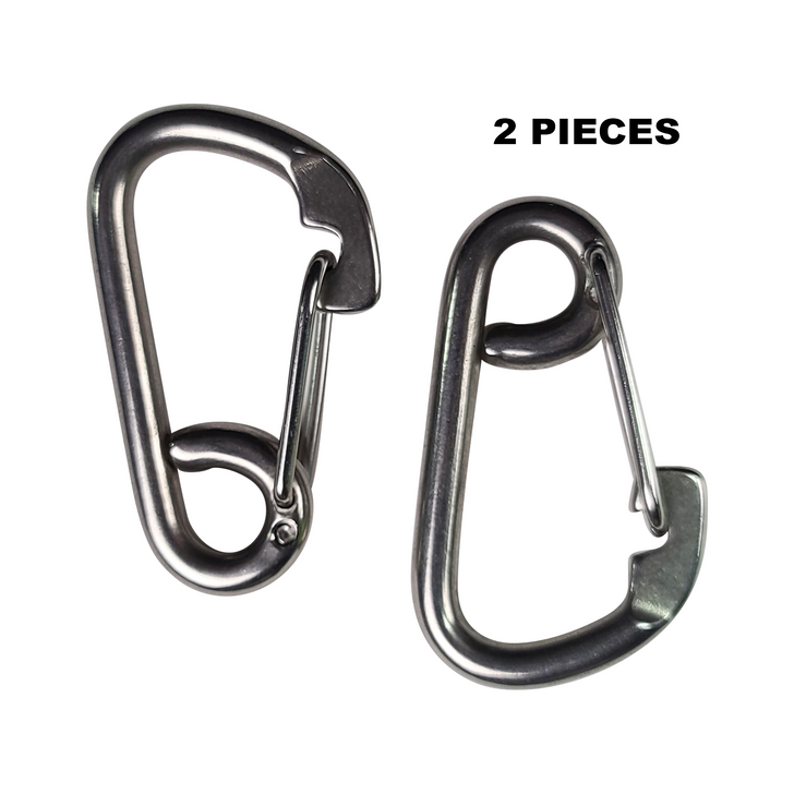 SAND SHARK SANDSHARKANCHOR.COM 2pcs Carabiner Clip 5/16" inch (8mm) Works Great with Boat Dock Bungee Lines, Stainless Steel 316 Marine Grade Safety Clip, Spring Hook, Rope Buckle Lock