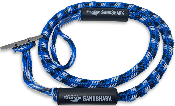 Sand Shark Premium 6'-9' Bungee Dock and Anchor Line-BLUE, BLACK, or NEON GREEN