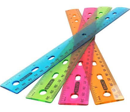 Ruler, Metric, Plastic, 12"