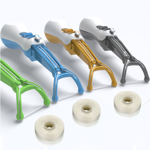 Easy Floss dental floss holder pick, a reusable dental flosser