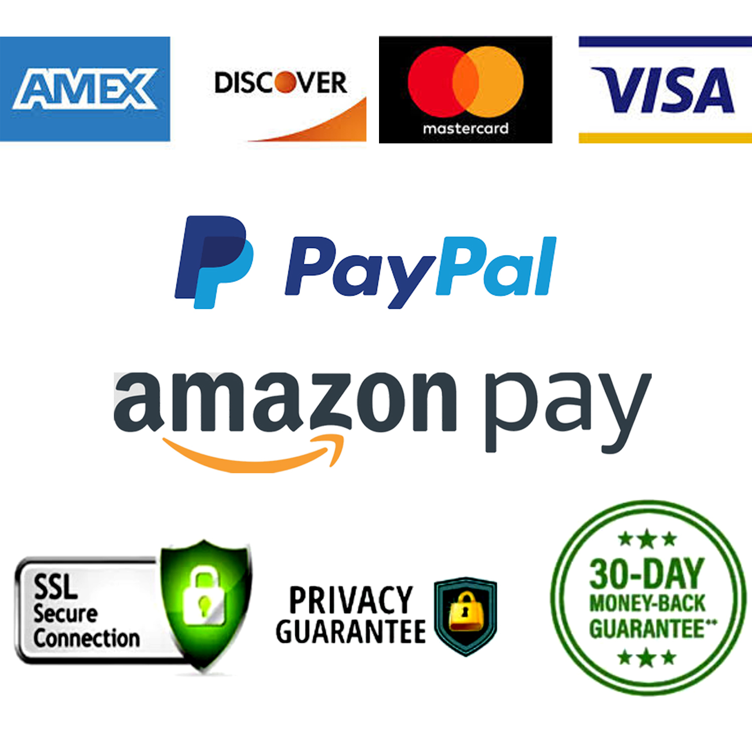 Accepted Payment Methods: Visa, Mastercard, American Express, PayPal, Apple Pay, Google Pay