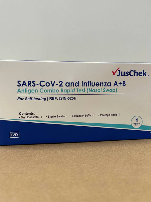 Juschek SARS CoV-2 & Influenza A+B Antigen Combo Rapid Self Test (Nasal Swab) 1Pc