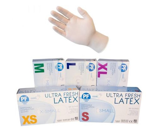 Ultra Fresh Latex Disposable Examination Clear Gloves - Powder Free (100pcs)