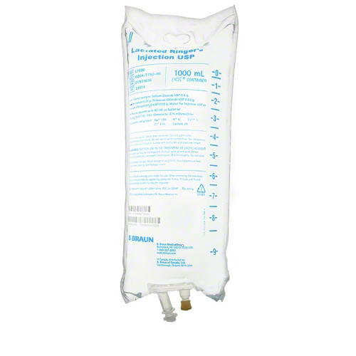 B Braun Lactated Ringer's Injection USP (Hartmanns Solution) - 1000 mL