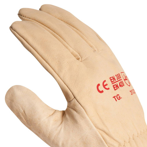 Riggers - Premium Beige Leather Gloves