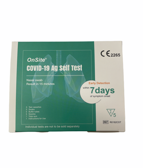 OnSite CTK Biotek Covid-19 Rapid Antigen Self Test Nasal Swab - 5 Pack