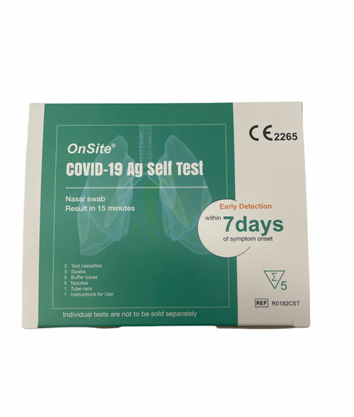 OnSite CTK Biotek Covid-19 Rapid Antigen Self Test Nasal Swab - 5 Pack