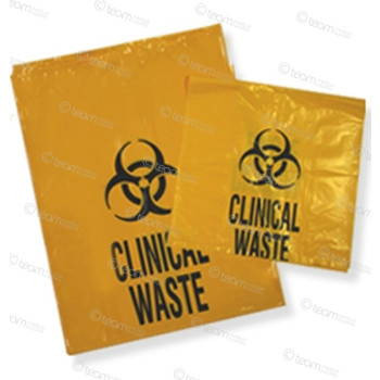 Contaminated Clinical Waste Bags 20L 300 + 210 X 660mm - Pack of 50