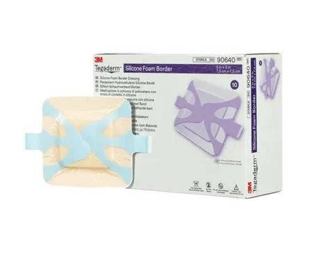 3M Tegaderm Silicone Foam Border 7.5cm x 7.5cm - Box of 10